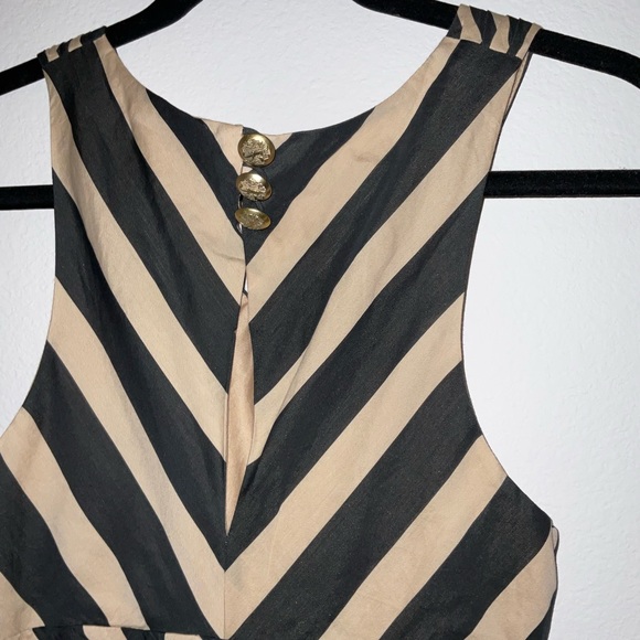 Leifsdottir Anthropologie Macaw Striped Wrap Bodice Sheath Dress Size 0 Black - Picture 6 of 7